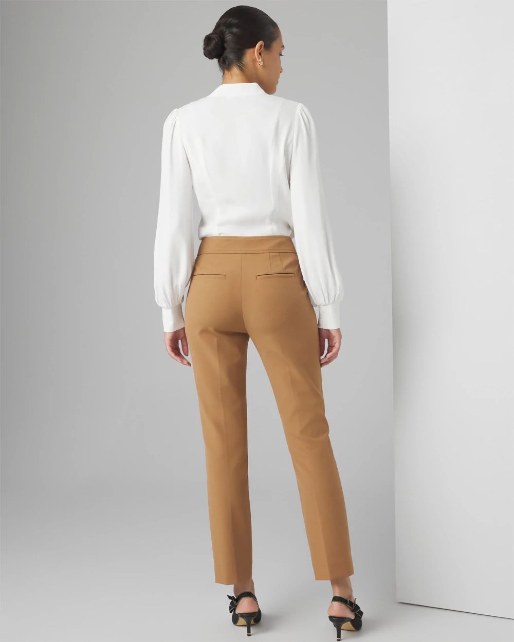 WHBM® High-Rise Straight Leg Woven Pants | White House Black